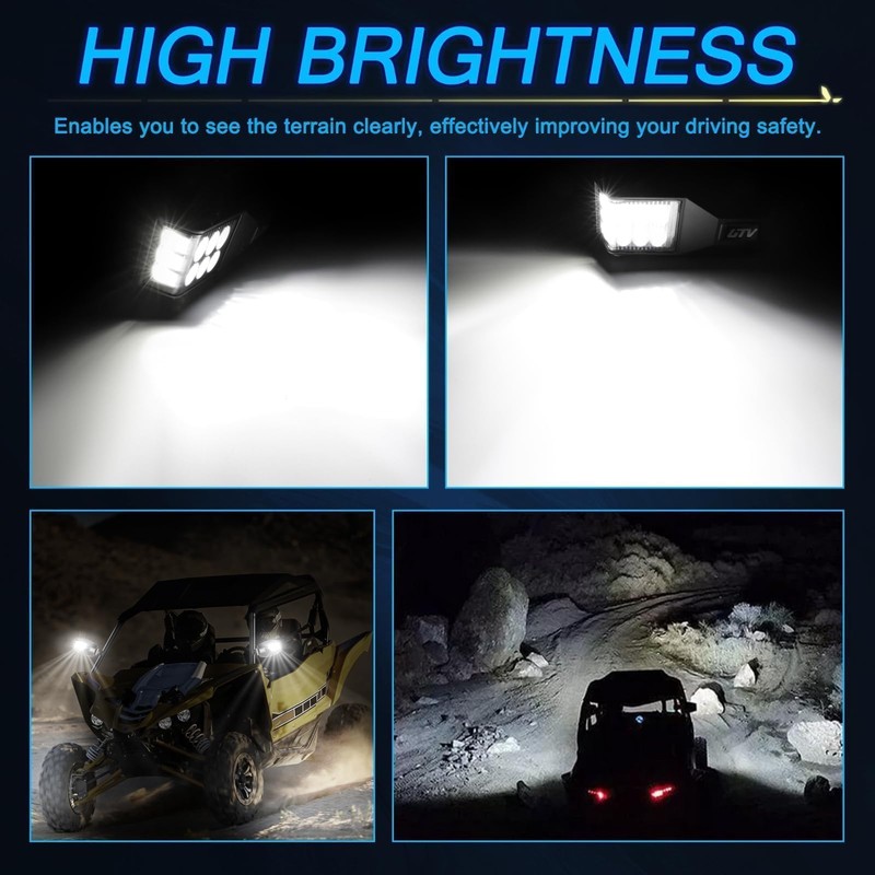 UTV Side Mirrors with LED Lights, ACEC SHOP UTV Side