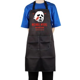 CMNIM Horror Michael Cooking Apron with Two Pockets Horror Movie Merchandise Inspired BBQ Kitchen Adjustable Apron for Fans (Horror Michael Cooking Apron)