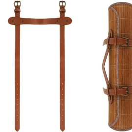 SHIDOW Blanket Carry Strap, PU Leather Flexible Straps, Portable Handle for Beach Tanning Mats for Travel, Yoga Mat, Picnic Mat (Brown)