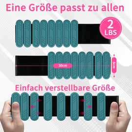 ouhos Adjustable Wrist Weights Set of 2, Weight Cuffs for Foot or Wrist for Movement, Walking, Jogging, Yoga, Aerobics, Pilates, Weight Fitness Bracelet (Dark Green, 1 kg (2 x 0.5 kg))