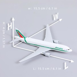 QIYUMOKE Boeing 777 Alitalia Italian Airline 1/400 Modelo de Avión de Metal Fundido a Presión con Soporte Pantalla de Aleación de Avión Kit de Modelo Coleccionable para Regalo