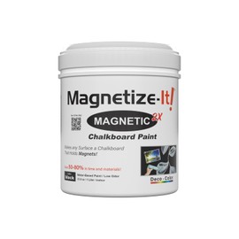 Magnetize-It! Magnetic Chalkboard Paint (Water Based) – Satin Black Deco Color Extra Strong and Sustainable, All-Purpose Interior 1L