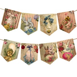 1 PCS Vintage Easter Decorations,Easter Banner,Easter Bunting,Easter Decorations,Happy Easter Banner,Easter Bunting Decorations,Happy Easter Bunting,Bunny Bunting,Easter Wall Decorations