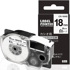 1 Piece 18mm White Black Letter CR-18WE Tape Cartridge Compatible with Casio CASIO Nameland Label Writer Tape (XR-18WE) ASprinte