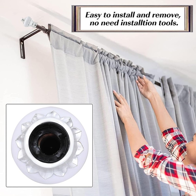 GORGECRAFT 2Pcs 98 x 65mm Curtain Rod Single Drapery Rod