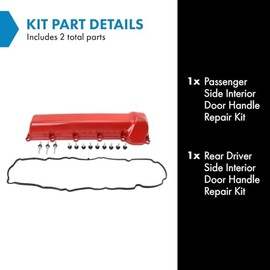 TRQ TRQ Left Valve Cover Red Driver Side Compatible with 2007 Chrysler Aspen 2000-2007 Dodge Dakota Durango 2002-2007 Ram 1500 2006-2007 Jeep Commander 1999-2007 Grand Cherokee Mitsubishi Raider