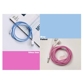 10pcs1.1m Cable Charger Spiral Protector/Wire Repair/Pet Cord Protector/Headphone Saver, Cable Wrap for Phone Mac Charging Cable, USB Cable, Earphone (Bright)