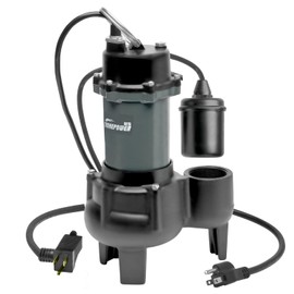 XtremepowerUS 1/2HP Submersible Sump Sewage Pump, Larger-Flow 4,860 GPH Cast Iron w/Tethered Float Switch, 10 ft. Cord Water Drain