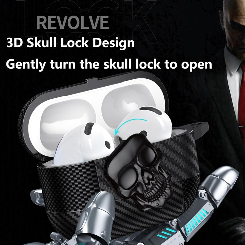 Fofvccv for AirPods 4 Case Cover with Lock & Keychain