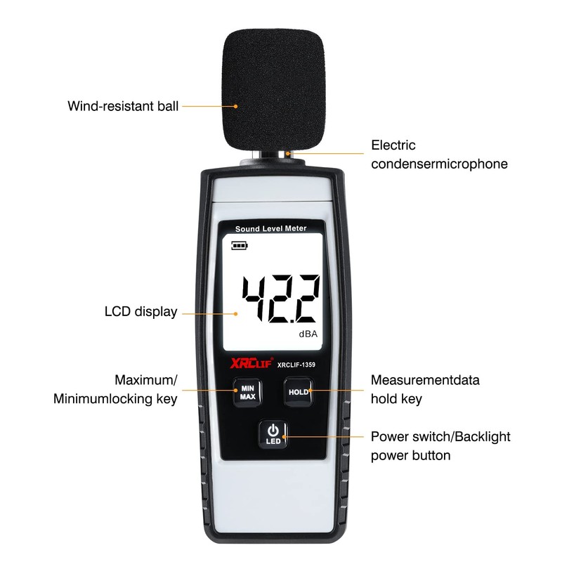 Digital Sound Level Meter Hand-held Sound dB Meter with Programmable