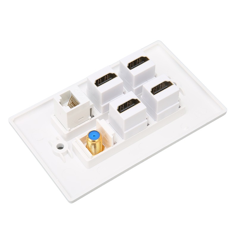 Wall Plate 6 Ports HD Multimedia Interface CAT6 TV F
