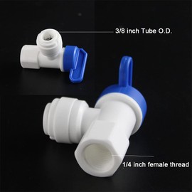 PureSec Water Storage Tank Ball Valve 3/8 inch O.D.RO Tubing x 1/4 inch female pipe thread Push-Fit Elbow Shut-Off Valve