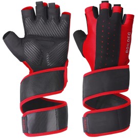 Fitness gloves, training gloves, weightlifting gloves for bodybuilding cross-fit, men and women, red, s
