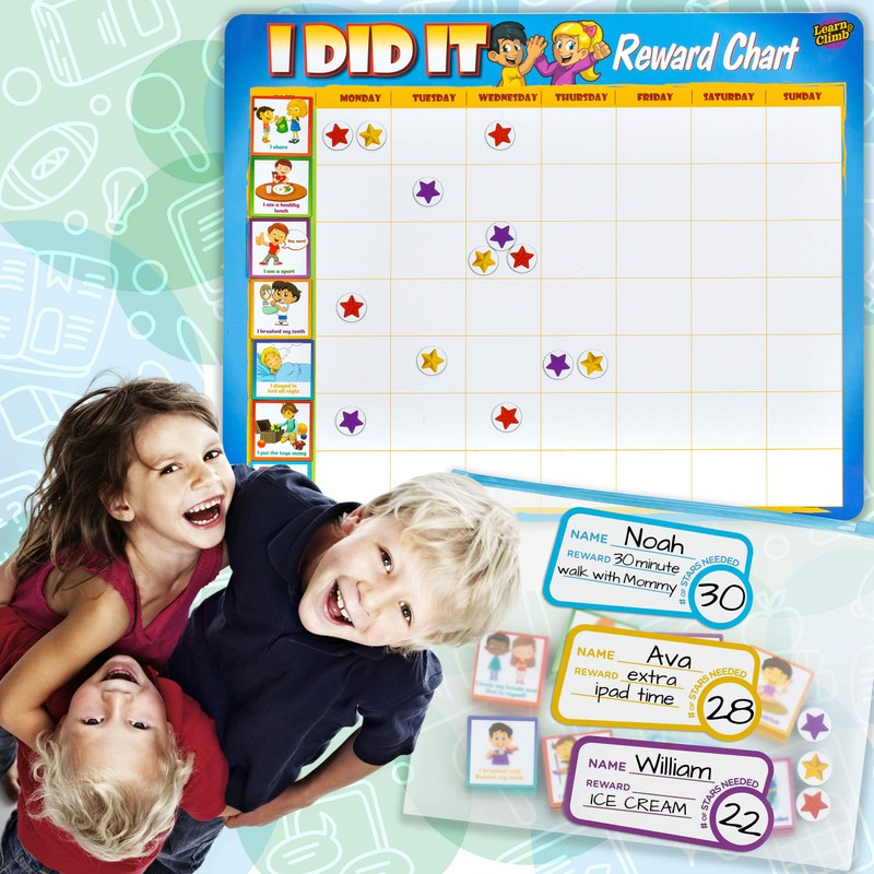 Kids Behavior Reward Chart - 63 Chores as Potty Train,