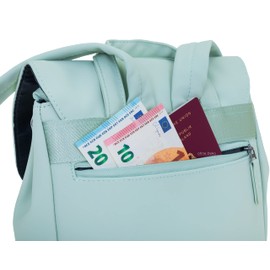 New Rebels Daley Fashion Small Women's Backpack Mini Handbag Tarpaulin 51.1312 + Key Case, Mint Green 67