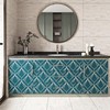 ReWallpaper 17.5in×23ft Teal Geometric Peel and Stick Wallpaper Dark Emerald