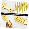 WOONEKY 1Pc Retro Styling Comb for Men Golden Multi Function