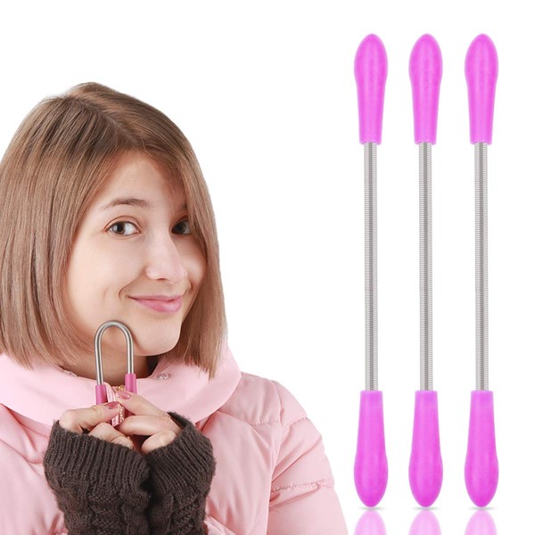 Dr.Nail Facial Hair Remover for Women,3Pcs Hair Remover Spring Threading Tool (purle)