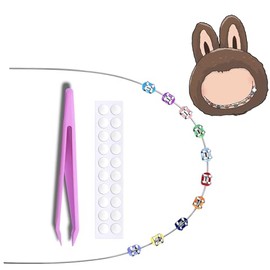 Sunla Doll Braces Decor Set for 17cm Doll, Cute DIY Mini Teeth Decoration Accessories with Glue Dots and Tweezers(Colorful-No Doll)-A1