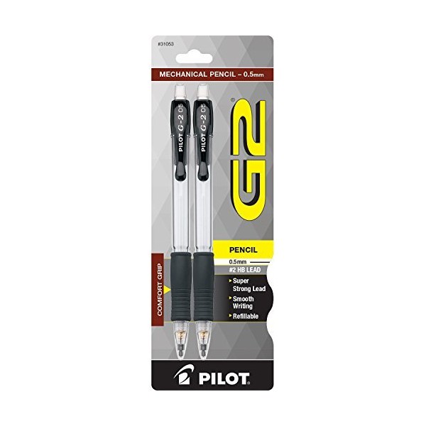 Pilot G2 Mechanical Pencils, 0.5mm HB Lead (Pack of 2)