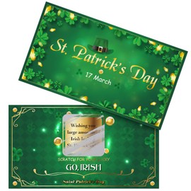 Jetec 60 Pcs St. Patrick's Day Scratch Off Fortune Cards Irish Party Fortune Games Favors Lucky Shamrock Party Scratch Off Games for St. Patrick's Day Celebration Office Party Supplies