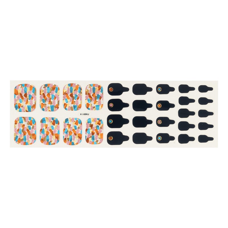 ZINIPIN FA00114 Foot Nail Sticker, Rainbow, Stained Glass