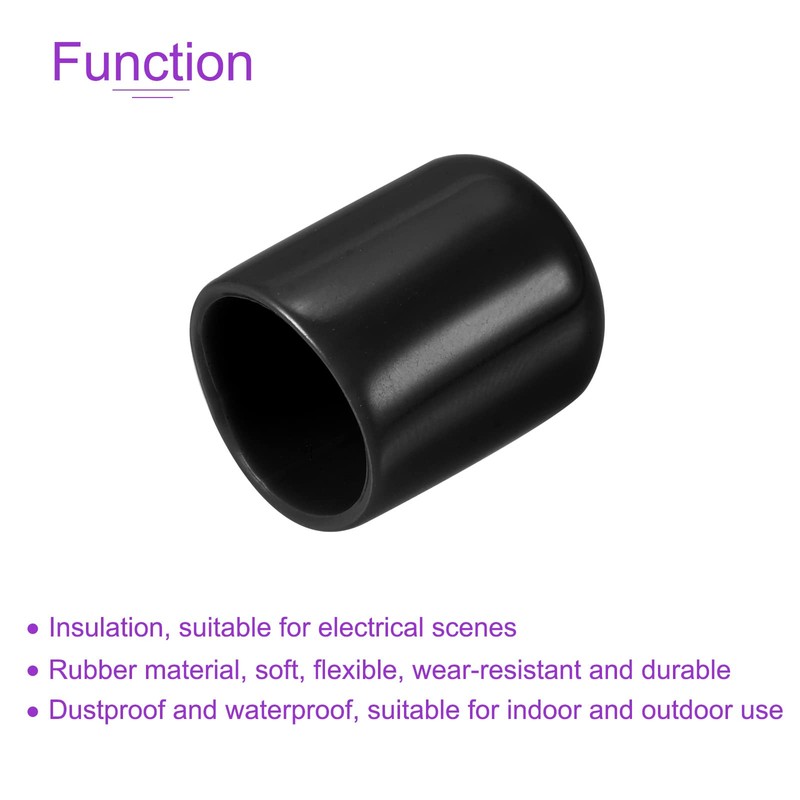 DMiotech 20pcs 13mm Inner Diameter Black Screw Protector Rubber End
