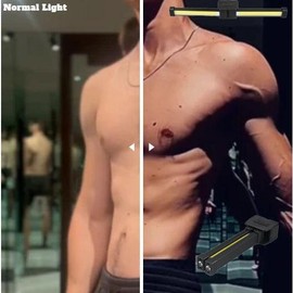 Gym Lamp for Posing - Portable Magnet LED Flashlight with Hanging Hook, 180 Degree Folding Magnetic Work Light, 7th Gear Dimming Usb Rechargeable Headlamp