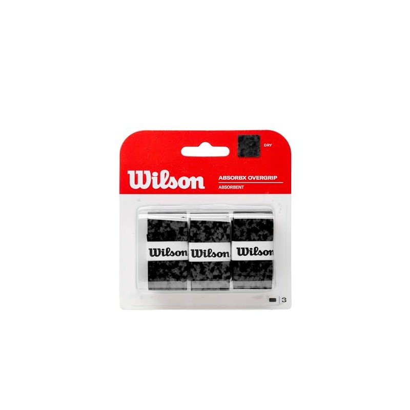 Wilson AbsorbX Overgrip Tennis 3 Pack, Ultra-Absorbent, Exceptional Grip, Durable,