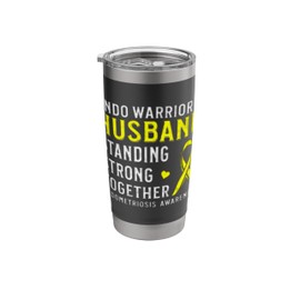 Endo Warrior's Husband Endometriosis Awareness Gifts Husband Stainless Steel Insulated Tumbler