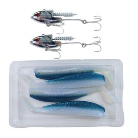 Momo Lures MVS-16 Chivas Lures MVS-16 MVS-22 MVS-28 Metal Jigs Metal Vibration Shad Shad Body (1.5 oz (42 g) Jig Head + 4 Shads 4 Pieces #03