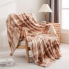 Herside Faux Fur Throw Blanket for Couch,Coffee Tie-Dye Soft Throw Bubble Blankets for Sofa Bed,Fluffy Fuzzy Cozy Blanket,Thick Furry Plush Shaggy Warm Coffee Gradient Blankets for Women,50x60 Inches
