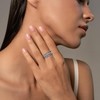 Canboer Silver Interlocked Stackable Rings for Women CZ Interlocking Stack