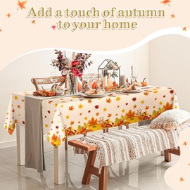 FACULX 6 Pack Fall Tablecloth Thanksgiving Tablecloth, Plastic Tablecloths for Rectangle Tables 54x108 Inch，Autumn Tablecloth for Thanksgiving Christmas and New Years for Party Picnic Dinner Decor