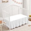 SiinvdaBZX White Crib Skirt Dust Ruffle, Microfiber Crib Bed Skirt
