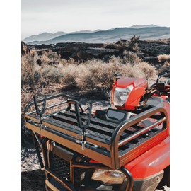 KEMIMOTO ATV Tool Mount, Tools Holder for 0.79 in - 1.97 in Square Tube, Gun Holder Rack with Rubber Straps Compatible with ATV UTV Flat Cargo Rack