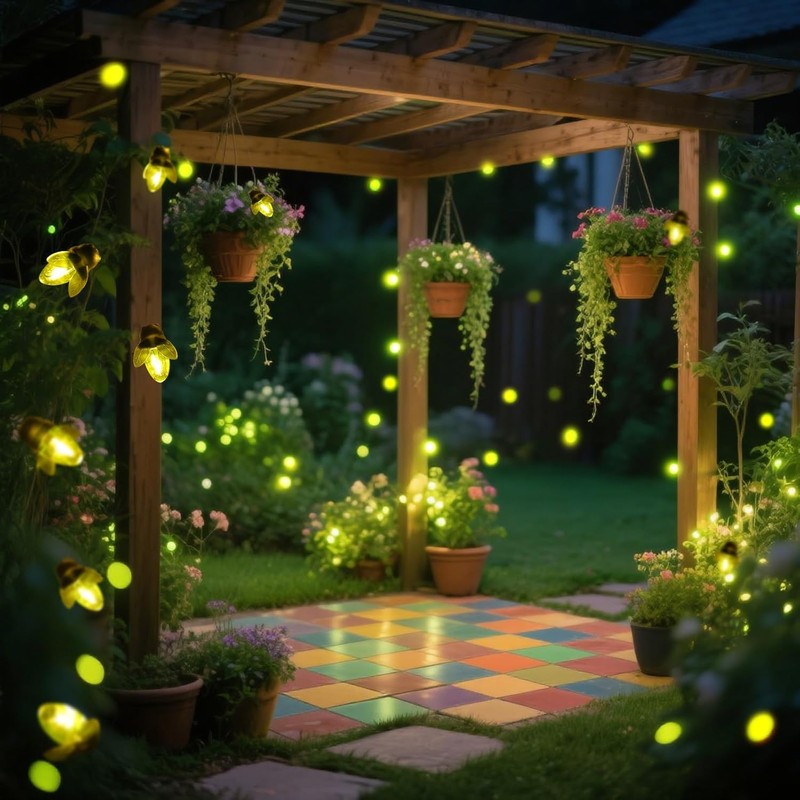 ANGMLN 2 Pack Solar Firefly Lights, 30 LED Solar Fireflies