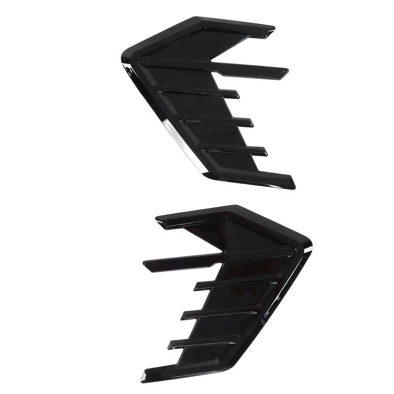 2Pcs/Set Car Side Cover Air Vent Trim Glossy Black Rubber