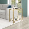GIFTTROVE 2 Tier Rectangular Side Table, Gold End Table with