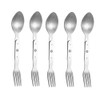 zaoalife 2-in-1 Foldable Fork Spoon Portable Tableware Silver Spoon &