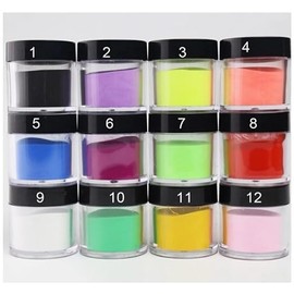 Kreni Acrylic powder set of 12 Colors Acrylic Nail Powder Set, Colored Acrylic Powder for Nails DIY Art Design 3D Manicure Extension Gifts for Women and Girls.