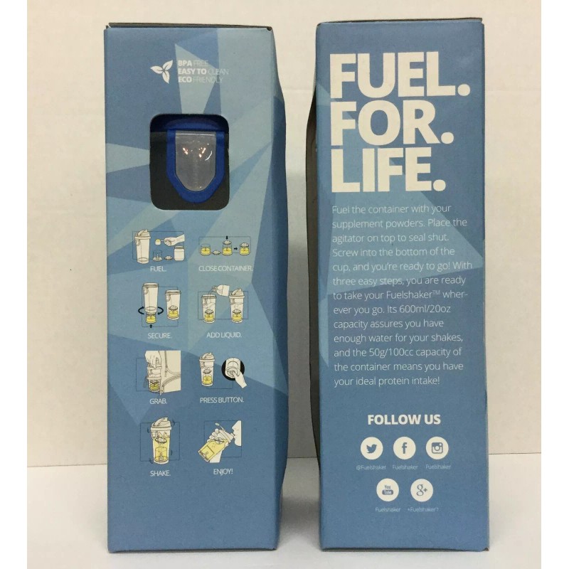 FUELSHAKER Classic (Set of 2) Shaker Bottle 20 oz Gym