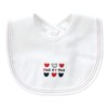 Baby Castle Bib, Tricolor Plain, Made in Japan, white (off-white)