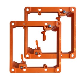 2 Pack Low Voltage Mounting Brackets 2 Gang for Drywall Outlet Cable Pass Through Wall Plates - Cable Wall Plate Bracket for Old Work, Telephone Wires, Network Cable, Coaxial & Speaker Wire