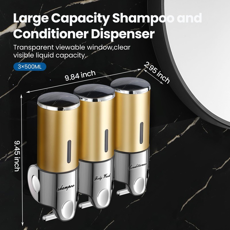 Shampoo and Conditioner Dispenser,Dispensers for The Shower,Shower Soap Dispenser 3