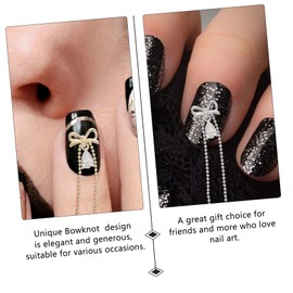 WOONEKY 2pcs Professional Nail Decoration Stickers DIY Patches Bow Tassel Nail Art Charms for Ladies
