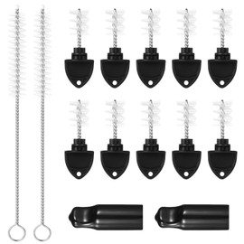 Tyqour 14 Pack Draft Beer Tap Plugs with Keg Cleaning Kit, Beer Tap Plug Brush, Keg Line Cleaning Kit, Kegerator Cleaning Kit for Draft Beer Faucet Cap Plugs Cleaning (Black)