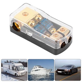 0/4 Gauge in to 4/8 Gauge Out 60A Distribution Block 2 Way Mini ANL Holder for Automotive Car Boat Marine