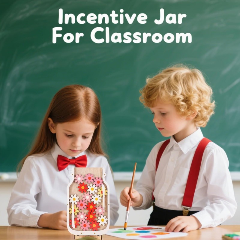 Flower Reward Jar – Reusable Flower Reward System for Chores,
