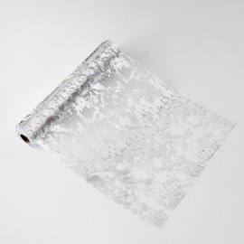 CHUQING Silver Table Runner 11x394 Inches,Glitter Silver Mesh Table Runner Roll,Silver Centerpiece Table Decorations for Birthday Wedding Party Baby Shower Graduation Christmas